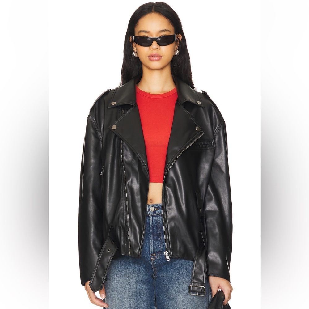 AFRM Noir Blaise Leather Jacket